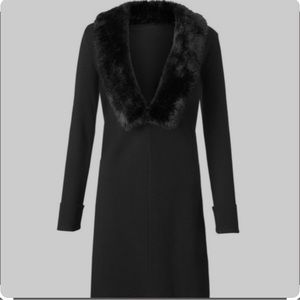 Cabi knit duster with faux fur removable collar
